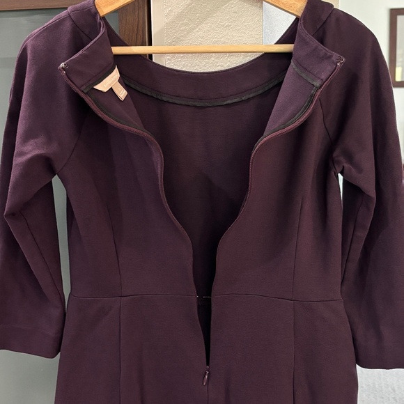 Banana Republic 3/4 Sleeve Jersey Sheath Dress - Purple Size 2 - Picture 5 of 7
